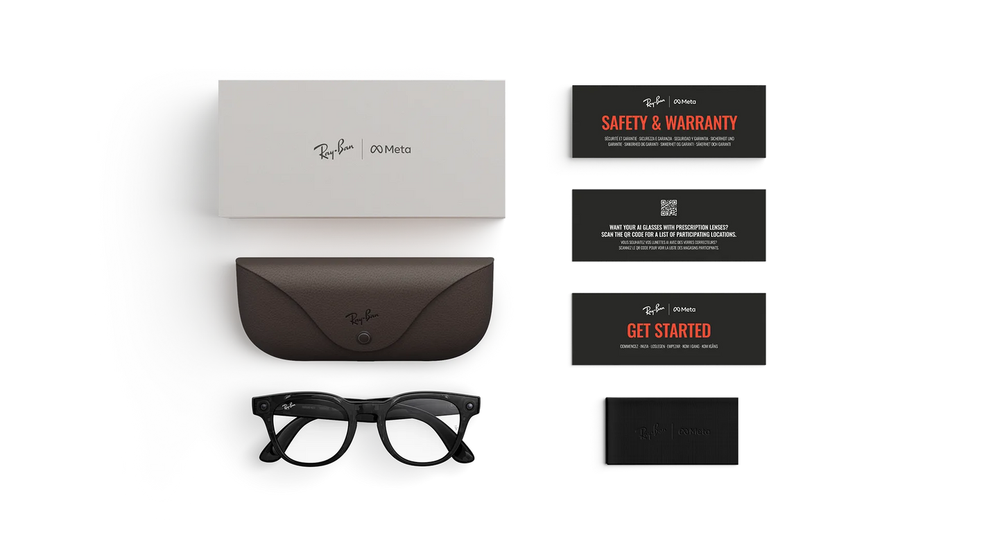 Ray-Ban | META (Gen2) SCRIBER OPTICS Shiny Transparent Black AI Glasses nur in Sehstärke