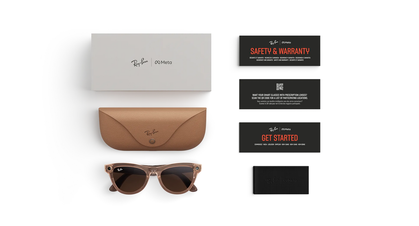 Ray-Ban | META (Gen 2) AI Glasses | Ray-Ban Meta SKYLER RW4014 - 6778M4 Pfirsich glänzend transparent