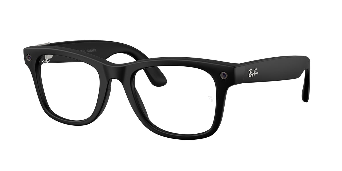 Ray-Ban Meta Wayfarer (Gen 3) — Schwarz matt · Hellblau-Violett-Lichtfilter