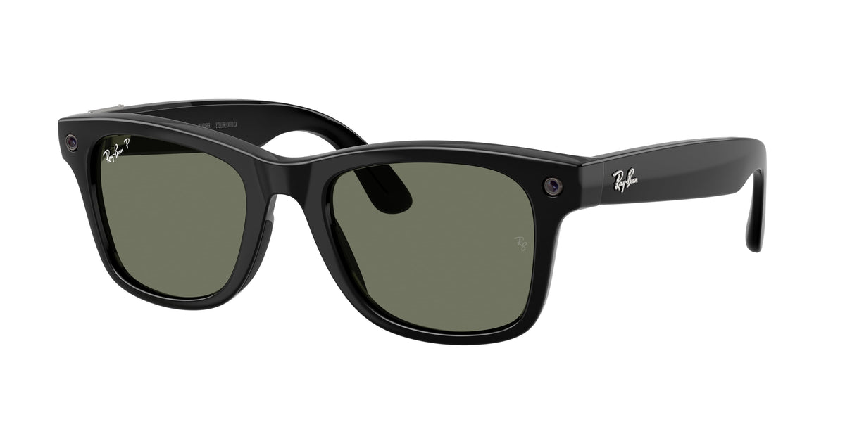 Ray-Ban Meta Wayfarer (Gen 3) — Schwarz glänzend · Grün polarisiert
