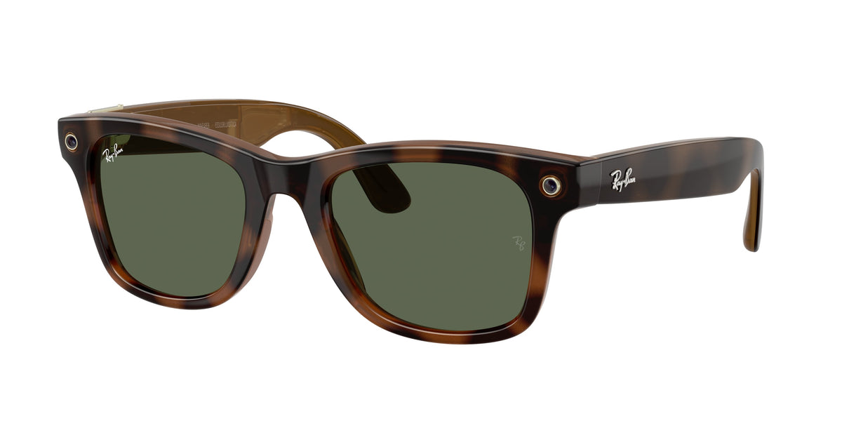 Ray-Ban Meta Wayfarer (Gen 3) — Havana · G-15 Grün