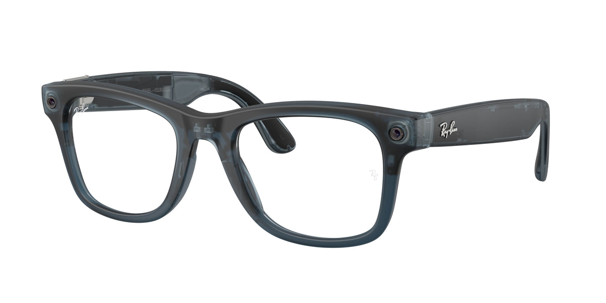 Ray-Ban Meta Wayfarer (Gen 3) — Ocean Blue transparent · Transitions® Klar zu Grau