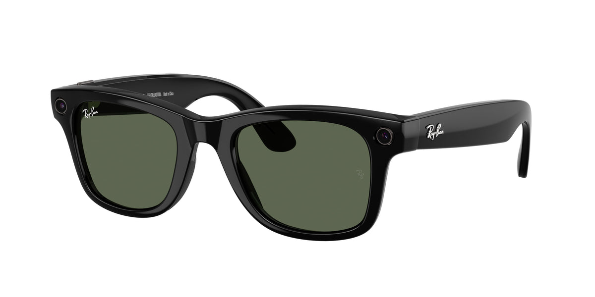 Ray-Ban Meta Wayfarer (Gen 2) — Schwarz glänzend · G-15 Grün