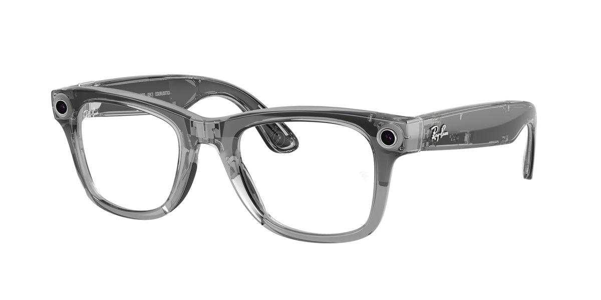 Ray-Ban Meta Wayfarer (Gen 2) — Grau transparent · Transitions® Klar zu Saphir