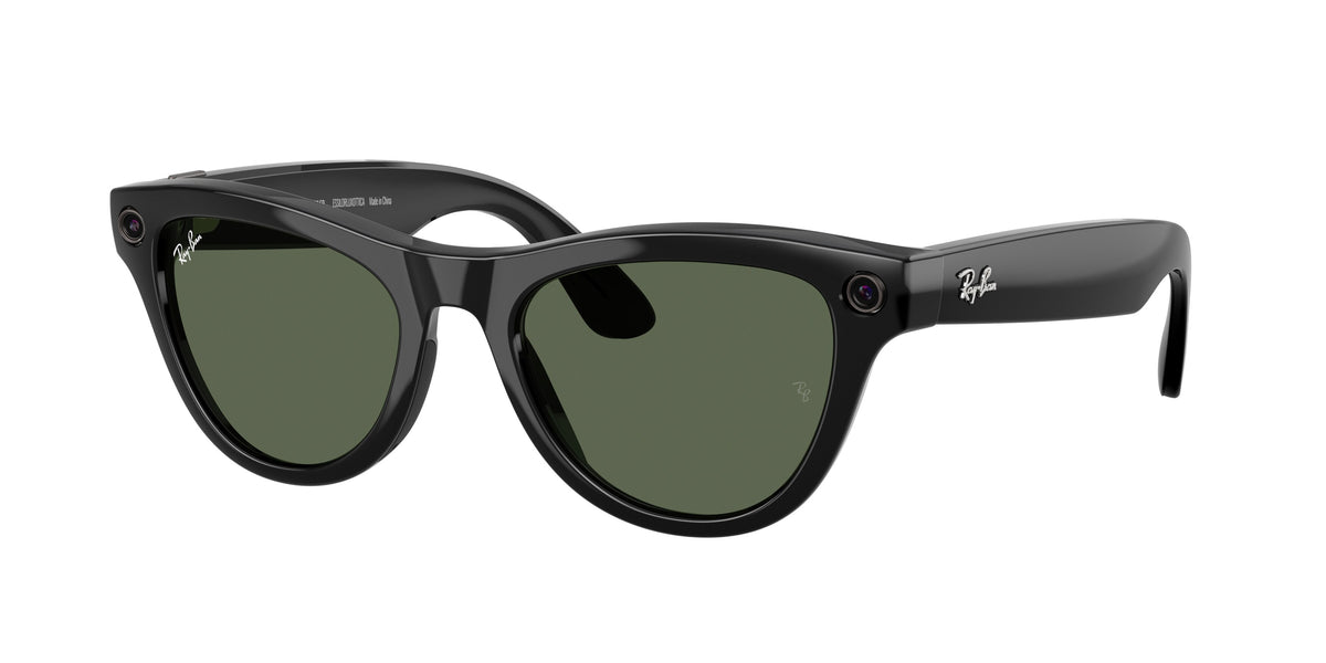 Ray-Ban Meta Skyler (Gen 2) — Schwarz glänzend · G-15 Grün