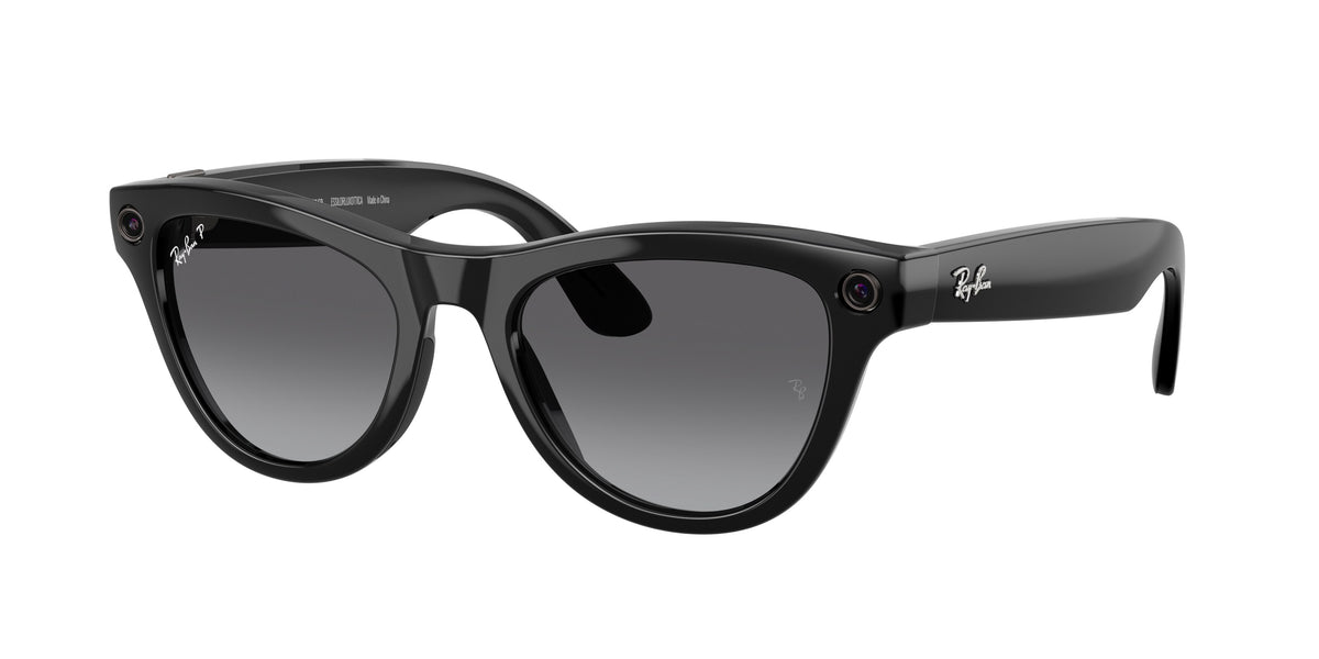 Ray-Ban Meta Skyler (Gen 2) — Schwarz glänzend · Graphit Farbverlauf polarisiert