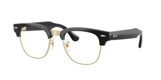 Ray-Ban Meta Audio Clubmaster — Schwarz glänzend · Transitions® Klar zu Grün Graphit