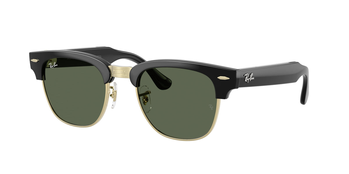 Ray-Ban Meta Audio Clubmaster — Schwarz glänzend · G15 Grün