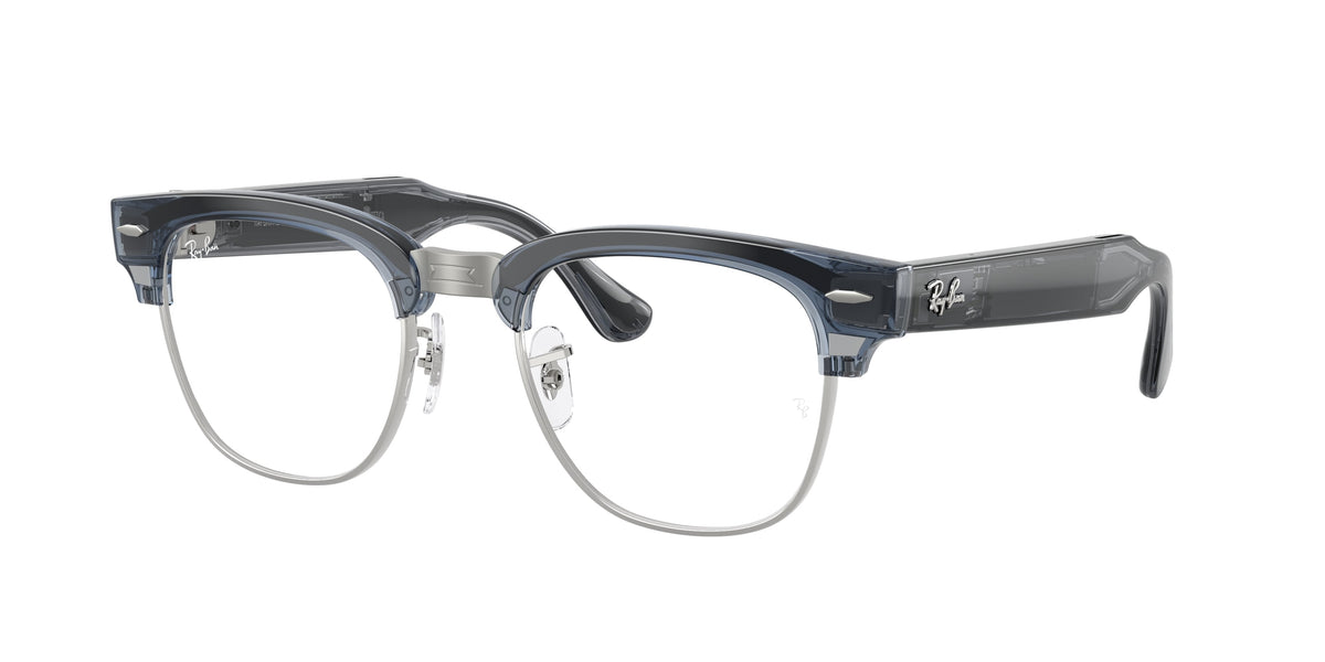 Ray-Ban Meta Audio Clubmaster — Sky Blue transparent · Transitions® Klar zu Saphir