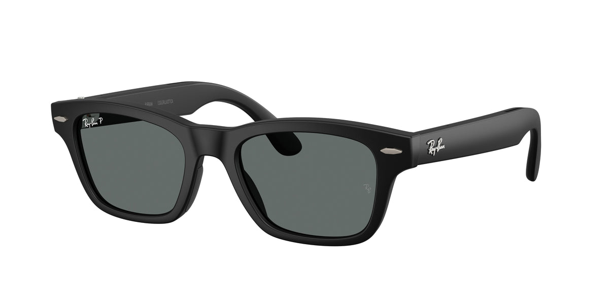 Ray-Ban Meta Audio Burbank — Schwarz massiv · Dunkelgrau polarisiert