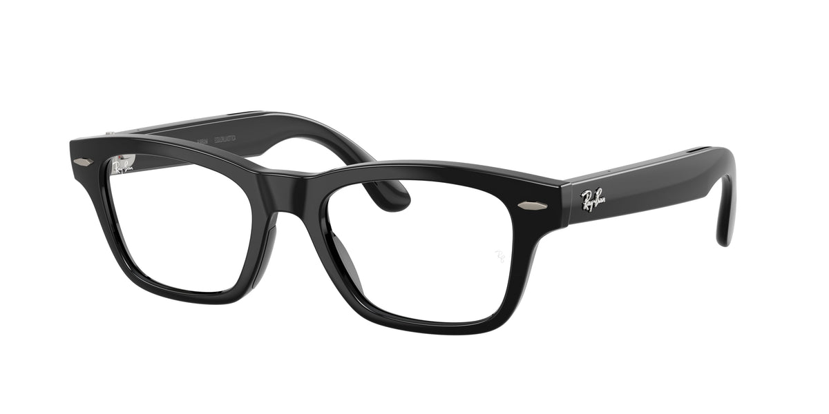 Ray-Ban Meta Audio Burbank — Schwarz glänzend · Transitions® Klar zu Grau
