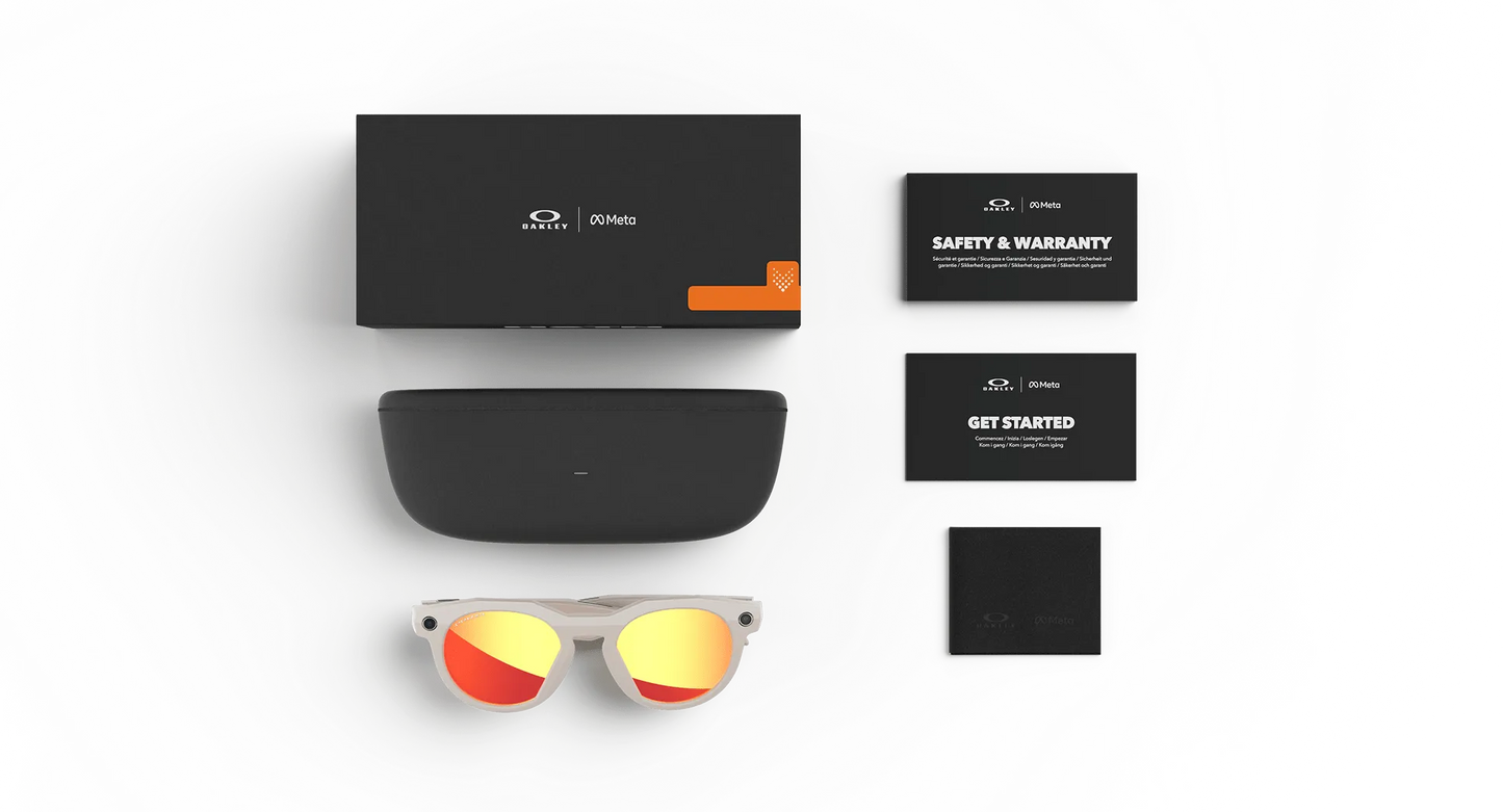 Oakley | META (Gen 2) AI Glasses | Oakley Meta HSTN – Warm Grey / Prizm™ Ruby