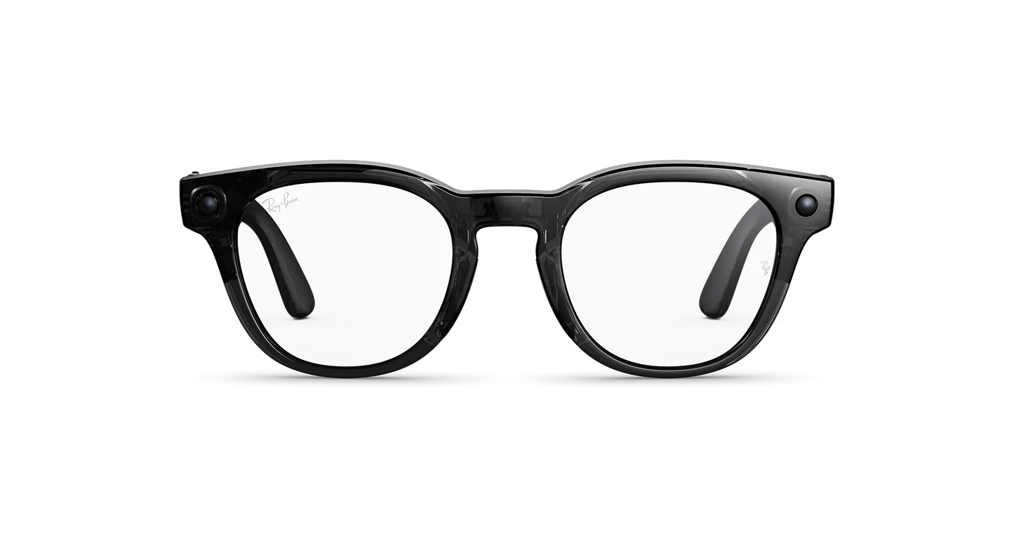 Ray-Ban | META (Gen2) SCRIBER OPTICS Shiny Transparent Black AI Glasses nur in Sehstärke