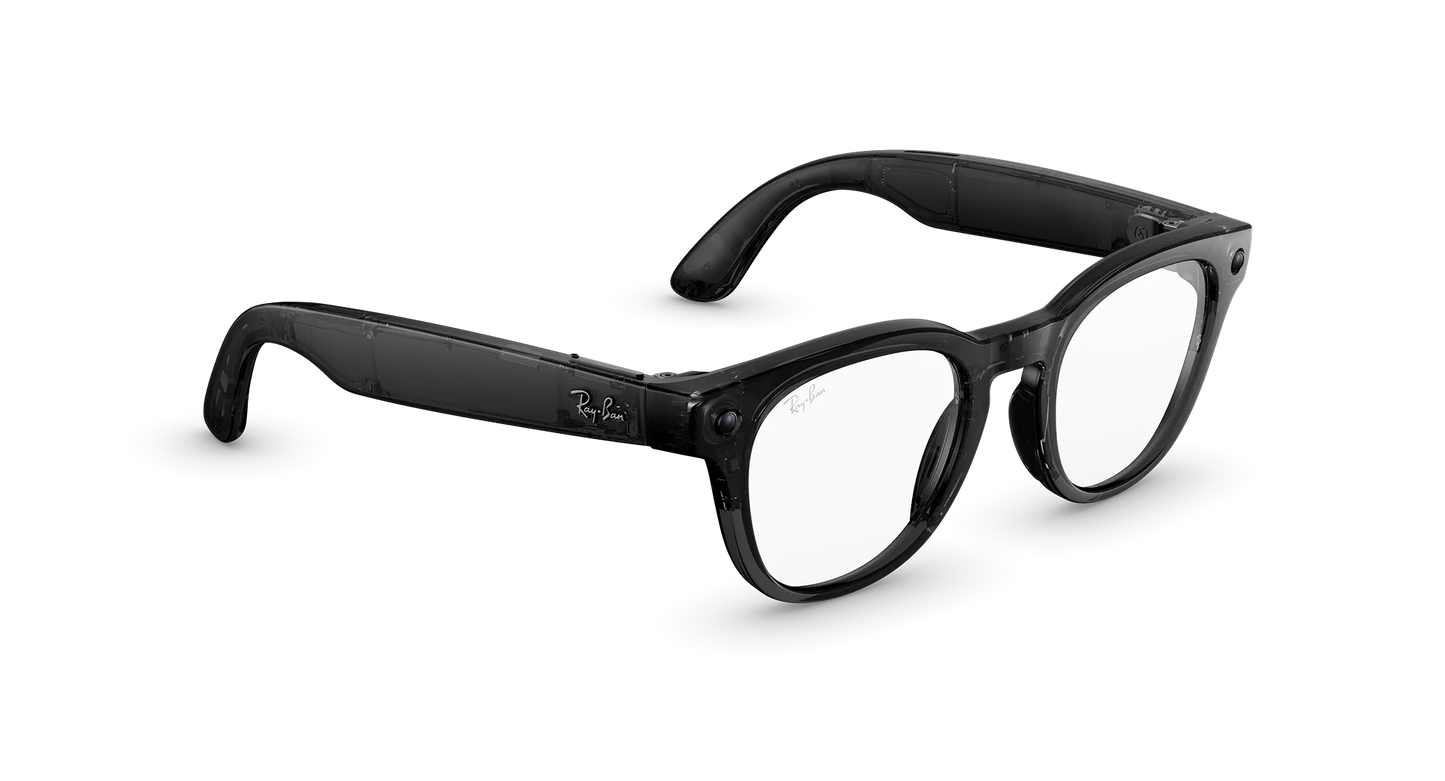 Ray-Ban | META (Gen2) SCRIBER OPTICS Shiny Transparent Black AI Glasses nur in Sehstärke