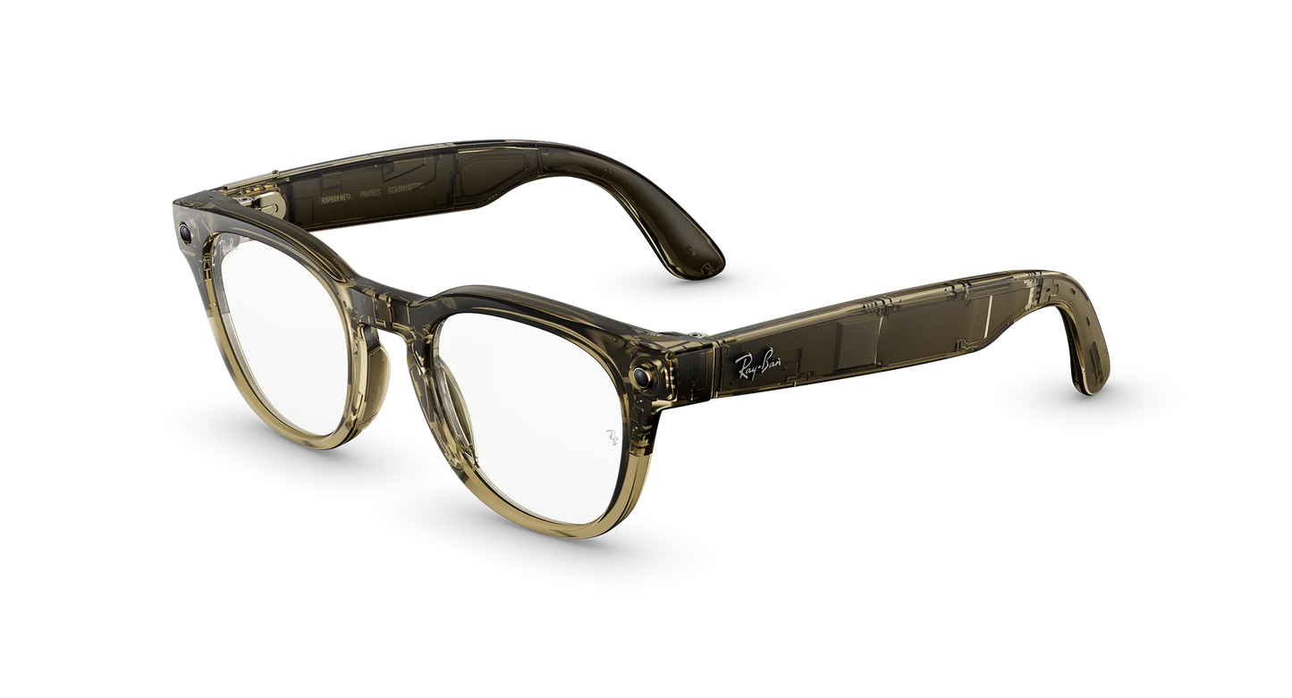 Ray-Ban | META (Gen2) SCRIBER OPTICS Shiny Transparent Stone Beige AI Glasses