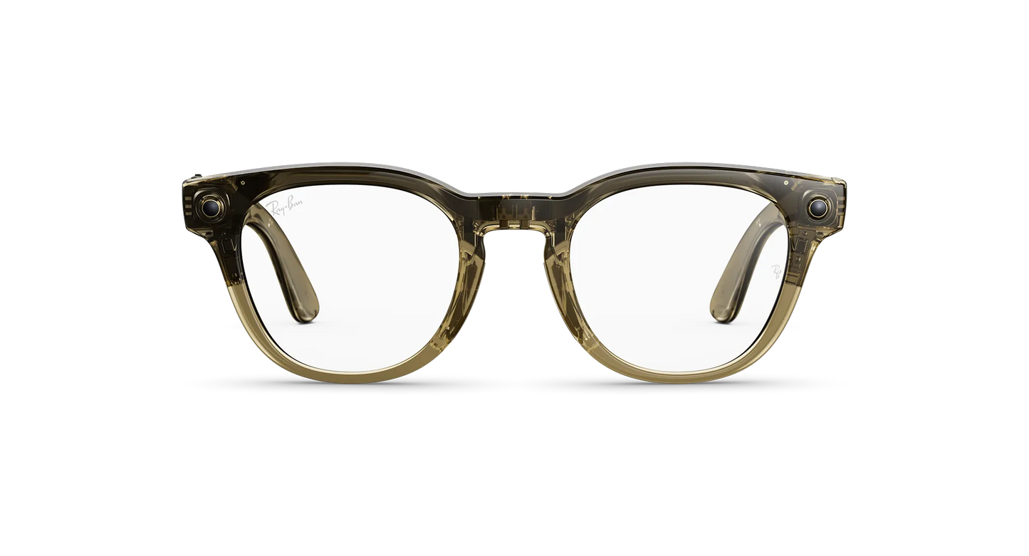 Ray-Ban | META (Gen2) SCRIBER OPTICS Shiny Transparent Stone Beige AI Glasses