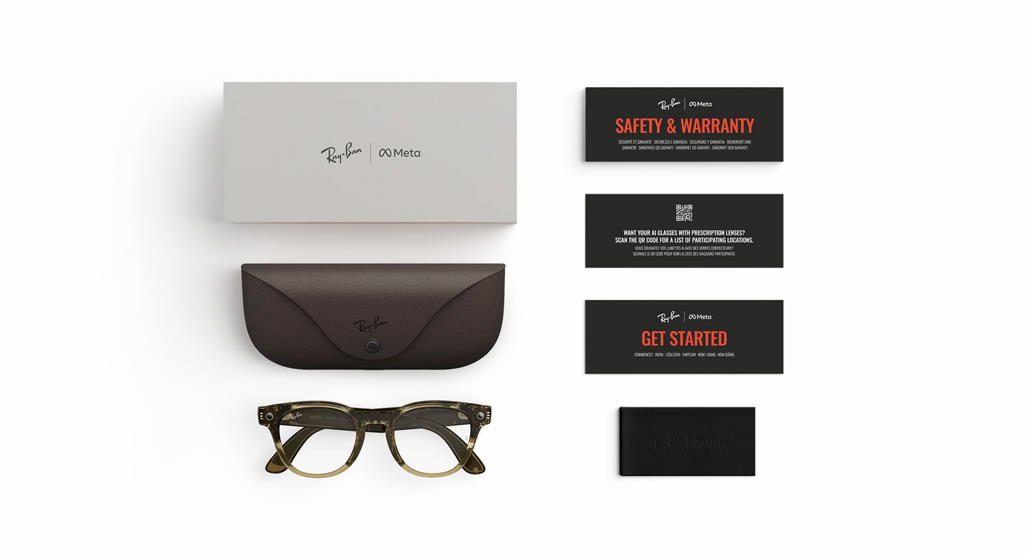 Ray-Ban | META (Gen2) SCRIBER OPTICS Shiny Transparent Stone Beige AI Glasses