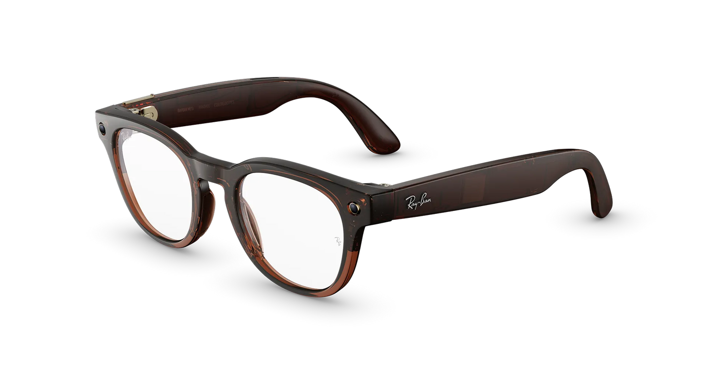 Ray-Ban | META (GEN2) SCRIBER OPTICS Shiny Transparent Umber AI Glasses
