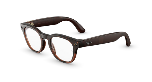 Ray-Ban | META (GEN2) SCRIBER OPTICS Shiny Transparent Umber AI Glasses