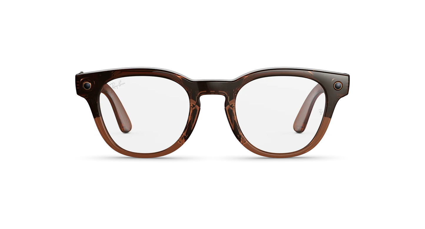 Ray-Ban | META (GEN2) SCRIBER OPTICS Shiny Transparent Umber AI Glasses