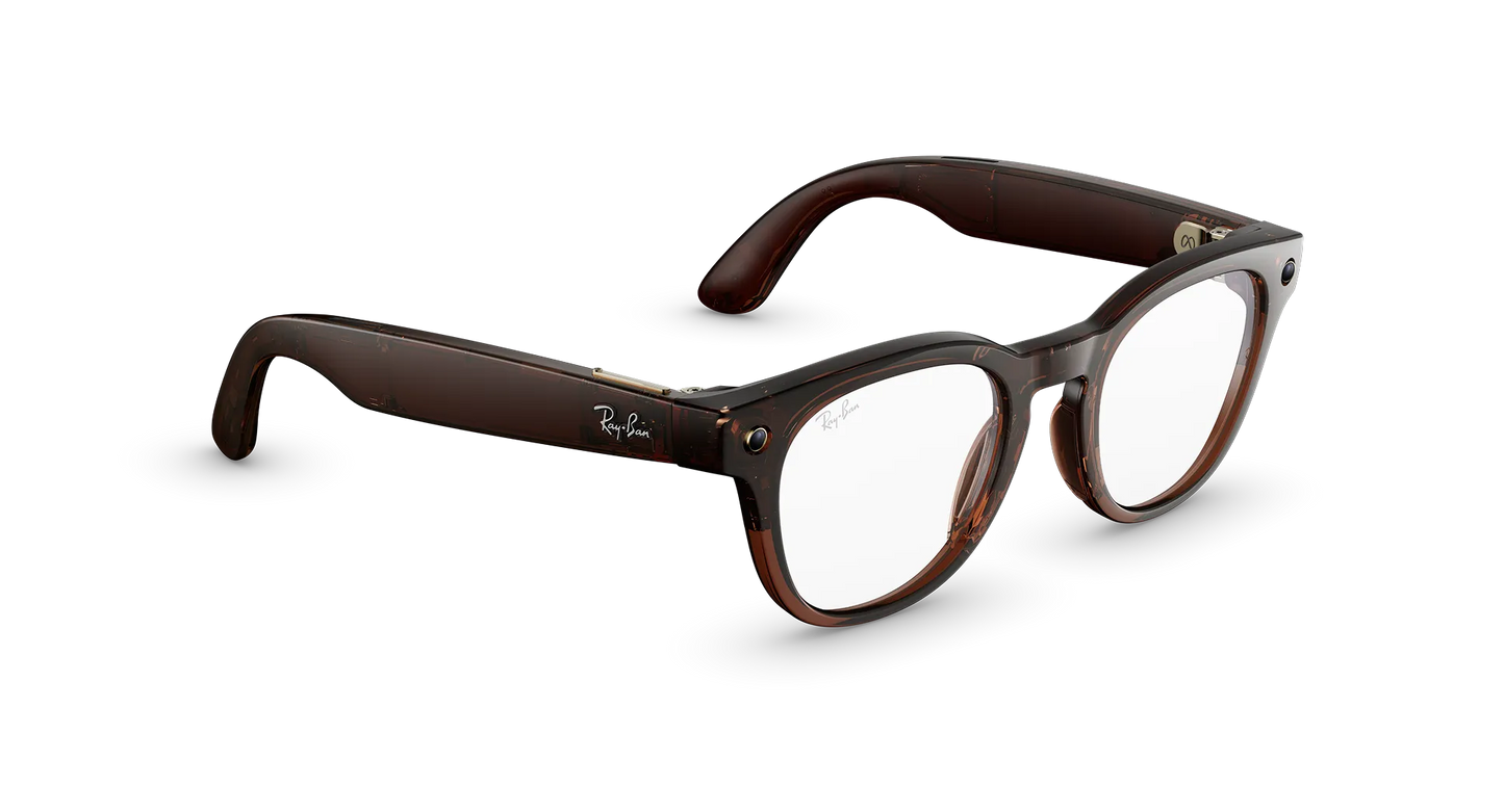 Ray-Ban | META (GEN2) SCRIBER OPTICS Shiny Transparent Umber AI Glasses