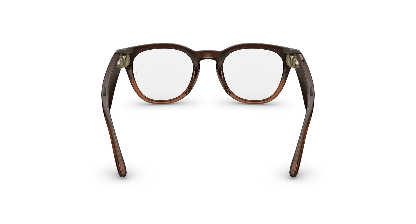 Ray-Ban | META (GEN2) SCRIBER OPTICS Shiny Transparent Umber AI Glasses