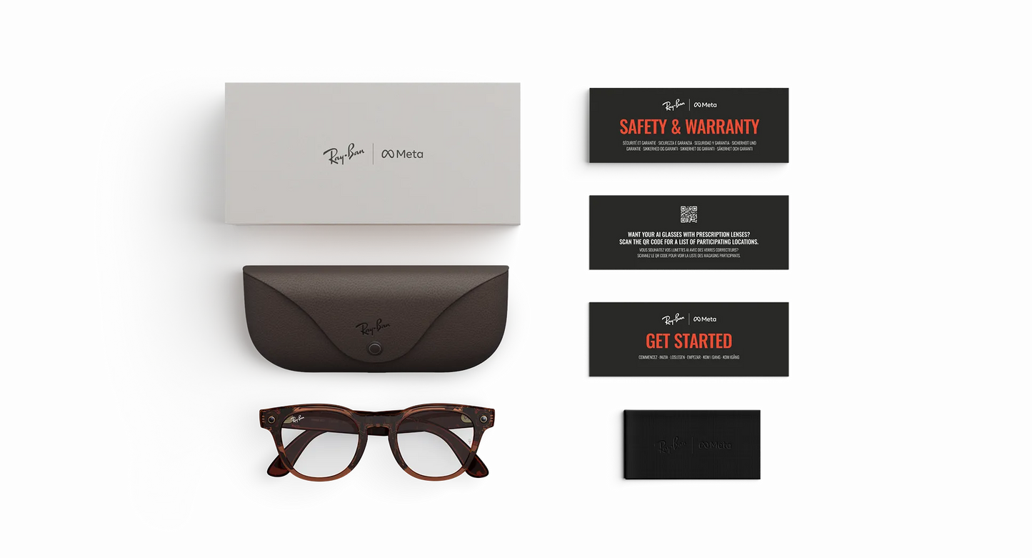 Ray-Ban | META (GEN2) SCRIBER OPTICS Shiny Transparent Umber AI Glasses