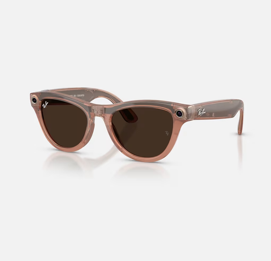 Ray-Ban | META (Gen 2) AI Glasses | Ray-Ban Meta SKYLER RW4014 - 6778M4 Pfirsich glänzend transparent