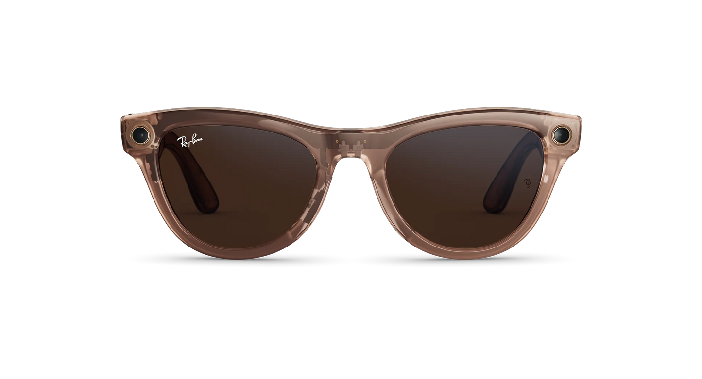 Ray-Ban | META (Gen 2) AI Glasses | Ray-Ban Meta SKYLER RW4014 - 6778M4 Pfirsich glänzend transparent