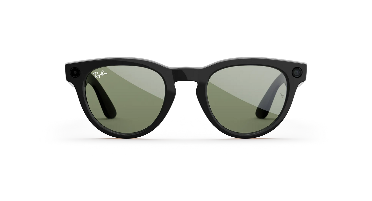 Ray-Ban | META (Gen 2) AI Glasses | HEADLINDER RW4013 601/7150 Shiny Black G15 Green