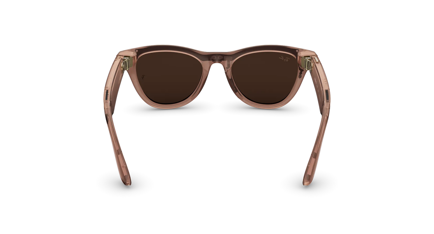 Ray-Ban | META (Gen 2) AI Glasses | Ray-Ban Meta SKYLER RW4014 - 6778M4 Pfirsich glänzend transparent